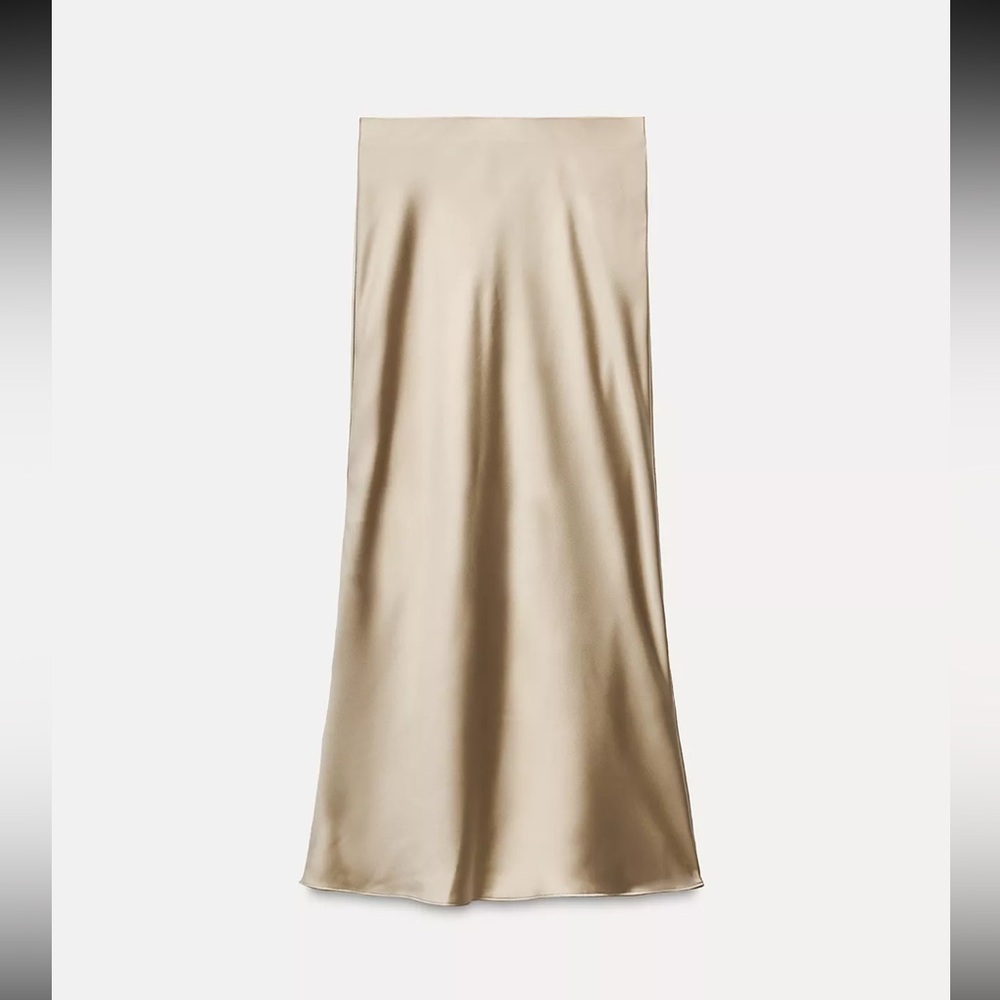 Zara Satin Tan Skirt